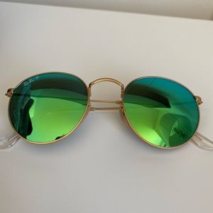 Ray ban green reflective sunglasses